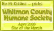 Whitman County Humane Society - April 2003 'Site of the Month'