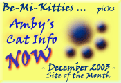 Amby's Cat Info NOW - December 2003 'Site of the Month'