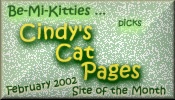 Cindy's Cat Pages - February 2002 Site of the Month'